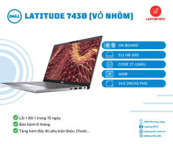 Dell latitude 7430 i7/1265U/16GB/512GB/FHD/ Vỏ Nhôm|