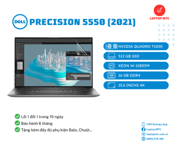 DELL Precision 5550 (2020) Xeon W-10855M, 16GB, SSD 512GB, Nvidia Quadro T1000, 4K