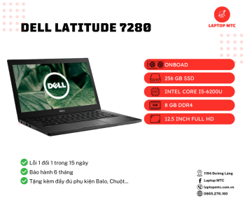 DELL 7280 - I5 6200U | 8GB | 256GB | 12.5