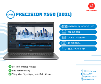 Precision 7560 (2021) i7-11800H, Ram 16GB, SSD 512GB, 15.6